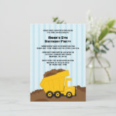 Baukipper Jungs Geburtstagsparty laden ein Einladung (Stehend Vorderseite)