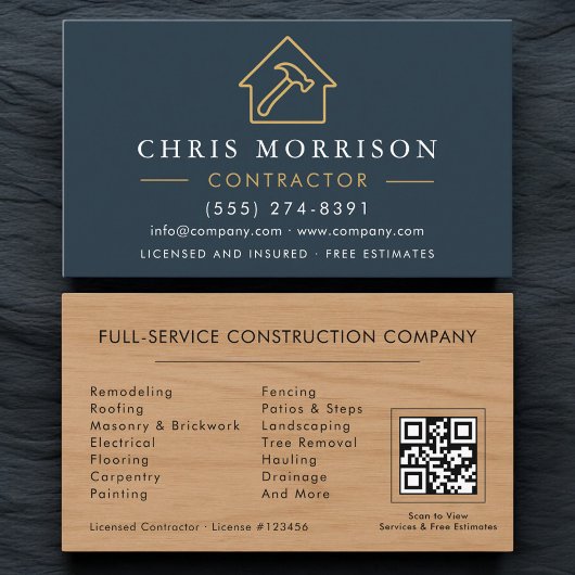 Baukonstruktion QR-Code Holzkorn  Visitenkarte