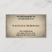 Baukontraktorarchitektur - Visitenkarte (Rückseite)