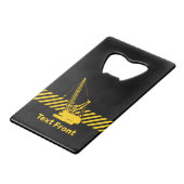 Baukran Geldbeutel Flaschenöffner (Vorderseite Schrägansicht)