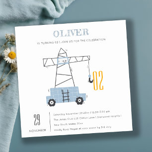 Baukran Kinder jeden Alters zum Geburtstag einlade Dankeskarte