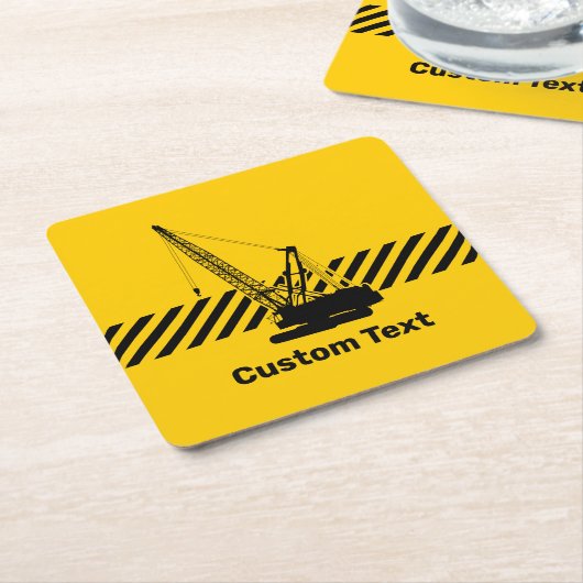 Baukran Rechteckiger Pappuntersetzer (angewinkelt)