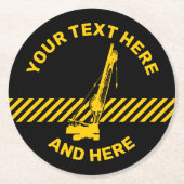 Baukran Runder Pappuntersetzer (Vorderseite)