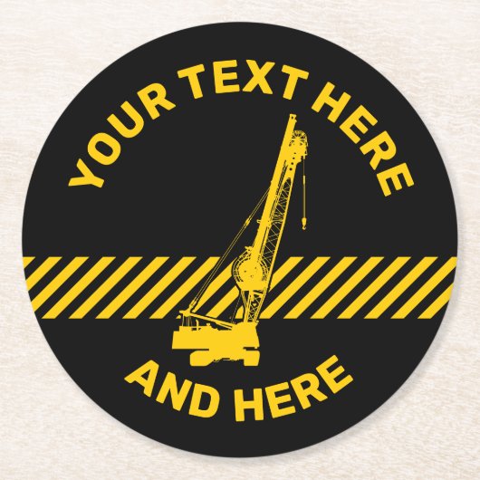 Baukran Runder Pappuntersetzer (Vorderseite)