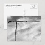 Baukran und Sky Black and White Foto Postkarte (Vorne/Hinten)