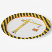 Baukrane Geburtstagspartikelplatte Pappteller (Schrägansicht)