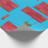 Baukrane Hubsteinwand Geschenkpapier (Ecke)