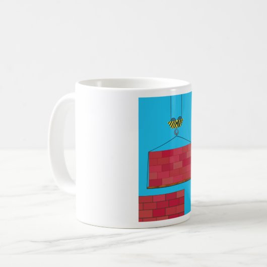 Baukrane Hubsteinwand Kaffeetasse (Vorderseite Links)