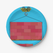 Baukrane Hubsteinwand Pappteller (Vorderseite)