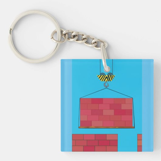 Baukrane Hubsteinwand Schlüsselanhänger (Vorderseite)