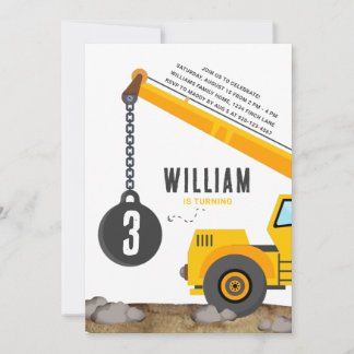 Baukranfahrzeug Geburtstag Einladung