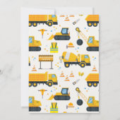 Baukranich - Einladung zum Geburtstag - Gelb (Rückseite)