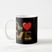 Baulastwagen Liebe Bagger Muldenkipper Kran Kaffeetasse (Links)