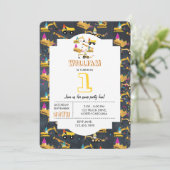 Baulastwagen Party Muster Kindergeburtstag Einladung (Stehend Vorderseite)