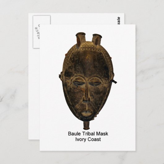 Baule Tribal Mask Postkarte (Vorne/Hinten)