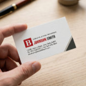 Bauleiter - Einfach Chic Red Visitenkarte