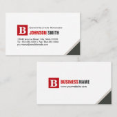 Bauleiter - Einfach Chic Red Visitenkarte (Vorne/Hinten)