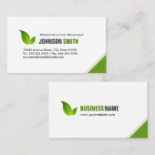 Bauleiter - Elegant Modernes Grün Visitenkarte (Vorne/Hinten)