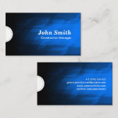 Bauleiter - Modernes Dunkles Blau Visitenkarte (Vorne/Hinten)