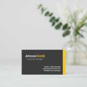 Bauleiter - Modernes Minimalistisches Amber Visitenkarte (Stehend Vorderseite)