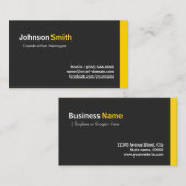 Bauleiter - Modernes Minimalistisches Amber Visitenkarte (Vorne/Hinten)