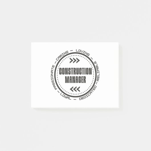 Bauleiter Post-it Klebezettel (Vorderseite)
