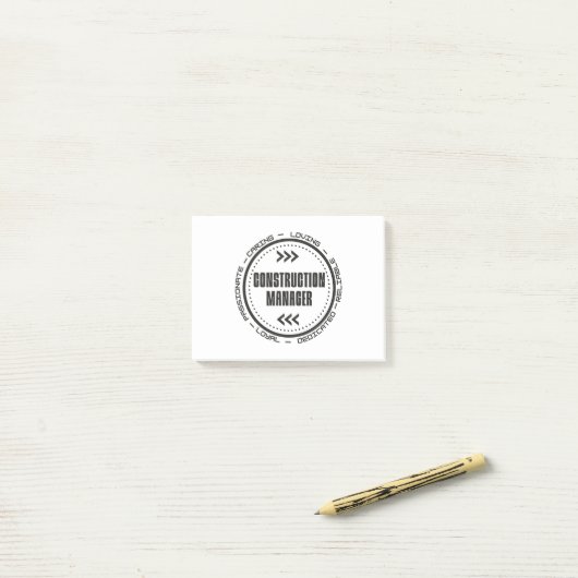 Bauleiter Post-it Klebezettel (Auf Schreibtisch)