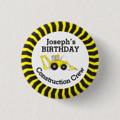 Bauliche Crew Jungen Geburtstag Abzeichen Button (Vorderseite)
