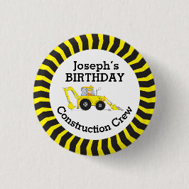 Bauliche Crew Jungen Geburtstag Abzeichen Button
