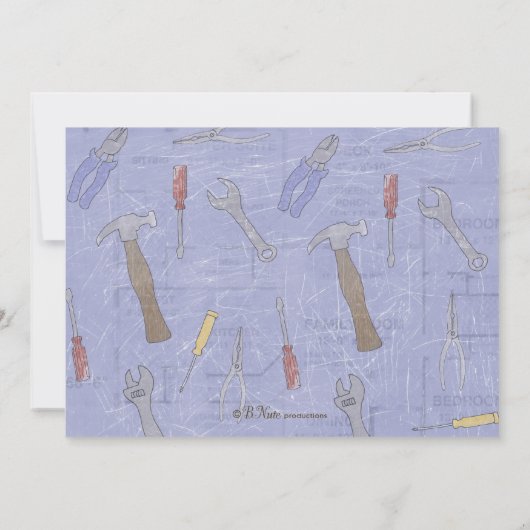 Bauliche Party Einladung mit Foto (Rückseite)