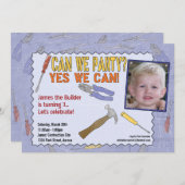 Bauliche Party Einladung mit Foto (Vorne/Hinten)