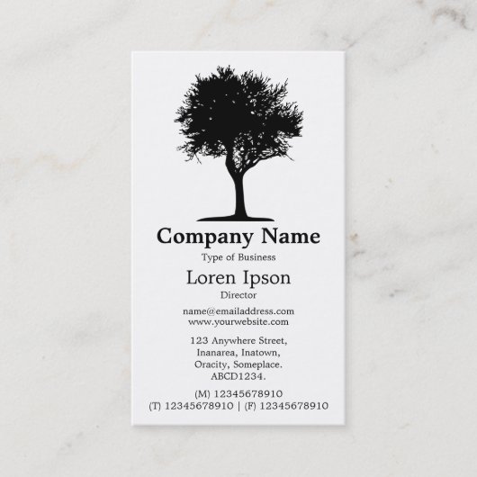 Baum 06 - weiß visitenkarte (Vorderseite)