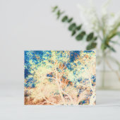 Baum abstrakt orange und blau postkarte (Stehend Vorderseite)