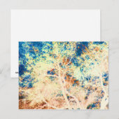 Baum abstrakt orange und blau postkarte (Vorne/Hinten)