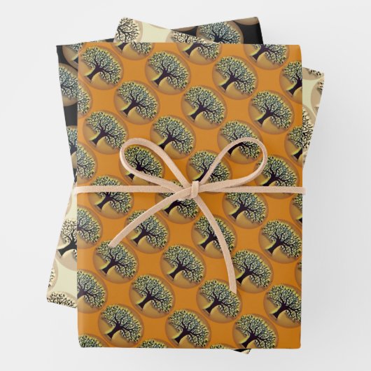 Baum Abstrakte Natur Kunst Geschenkpapier Set (Beispiel)