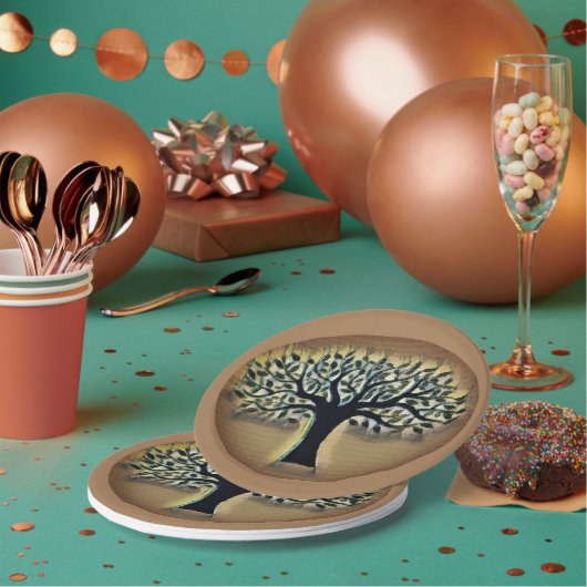 Baum Abstrakte Natur Kunst Pappteller (Multi)