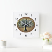 Baum Abstrakte Natur Kunst Quadratische Wanduhr (Zuhause)