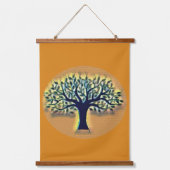 Baum Abstrakte Natur Kunst Wandteppich Mit Holzrahmen (Vorderseite)