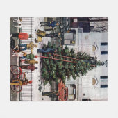 Baum am Marktplatz Fleecedecke (Vorderseite (Horizontal))