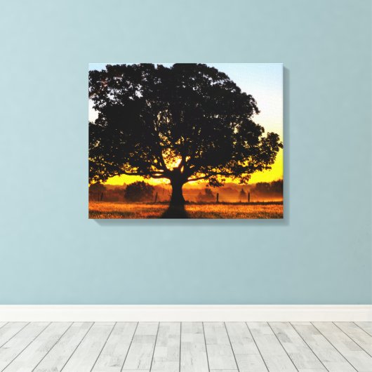 Baum am Morgen Leinwanddruck (Insitu (Holzboden))