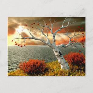 Baum am Ozean Postkarte