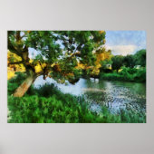 Baum am See im Frühling Poster (Vorne)