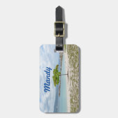 BAUM AM STRAND VON JAMAIKA CUSTOM GEPÄCKANHÄNGER (Vorderseite vertikal)