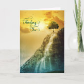 Baum an einem Bergwasserfall, der an Dich denkt Karte (Vorderseite)