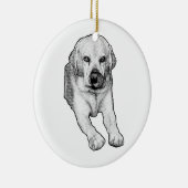 Baum-Andenken: Labrador Freude Keramik Ornament (Rechts)