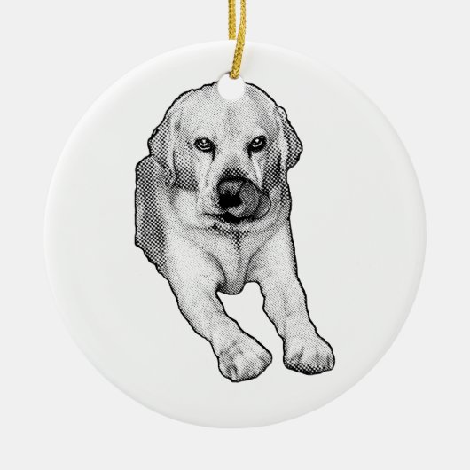 Baum-Andenken: Labrador Freude Keramik Ornament (Vorne)