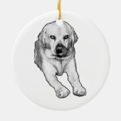 Baum-Andenken: Labrador Freude Keramik Ornament (Hinten)