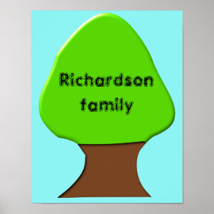 Baum Anpassbares Familienstammbaum-Poster Poster