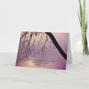 Baum Art Grace Bible Faith Card Philippianer 1:2 Karte