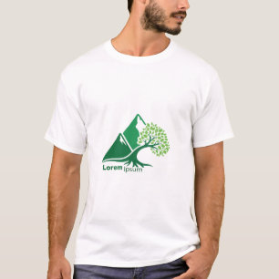 Baum auf Berg Naturwachstum Minimalist T-Shirt